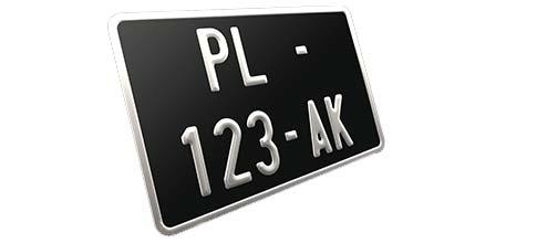 Plaque moto noire collection en plexiglass 13x21 sur 3 lignes
